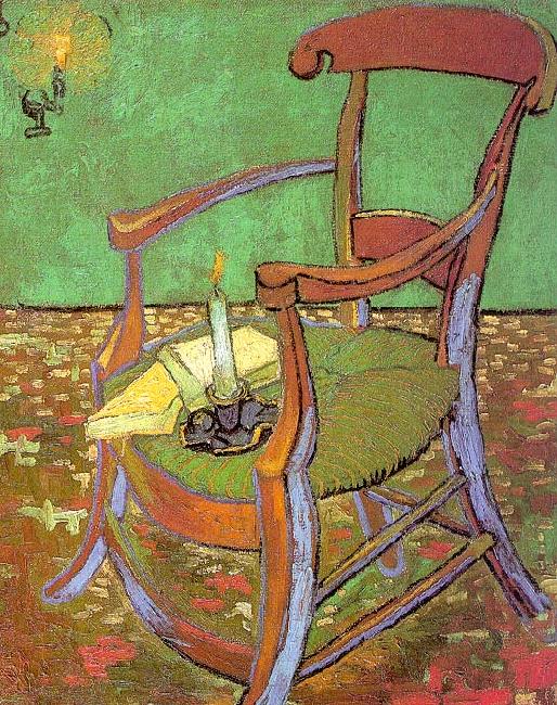 Vincent Van Gogh Gauguin's Chair with Books and Candle